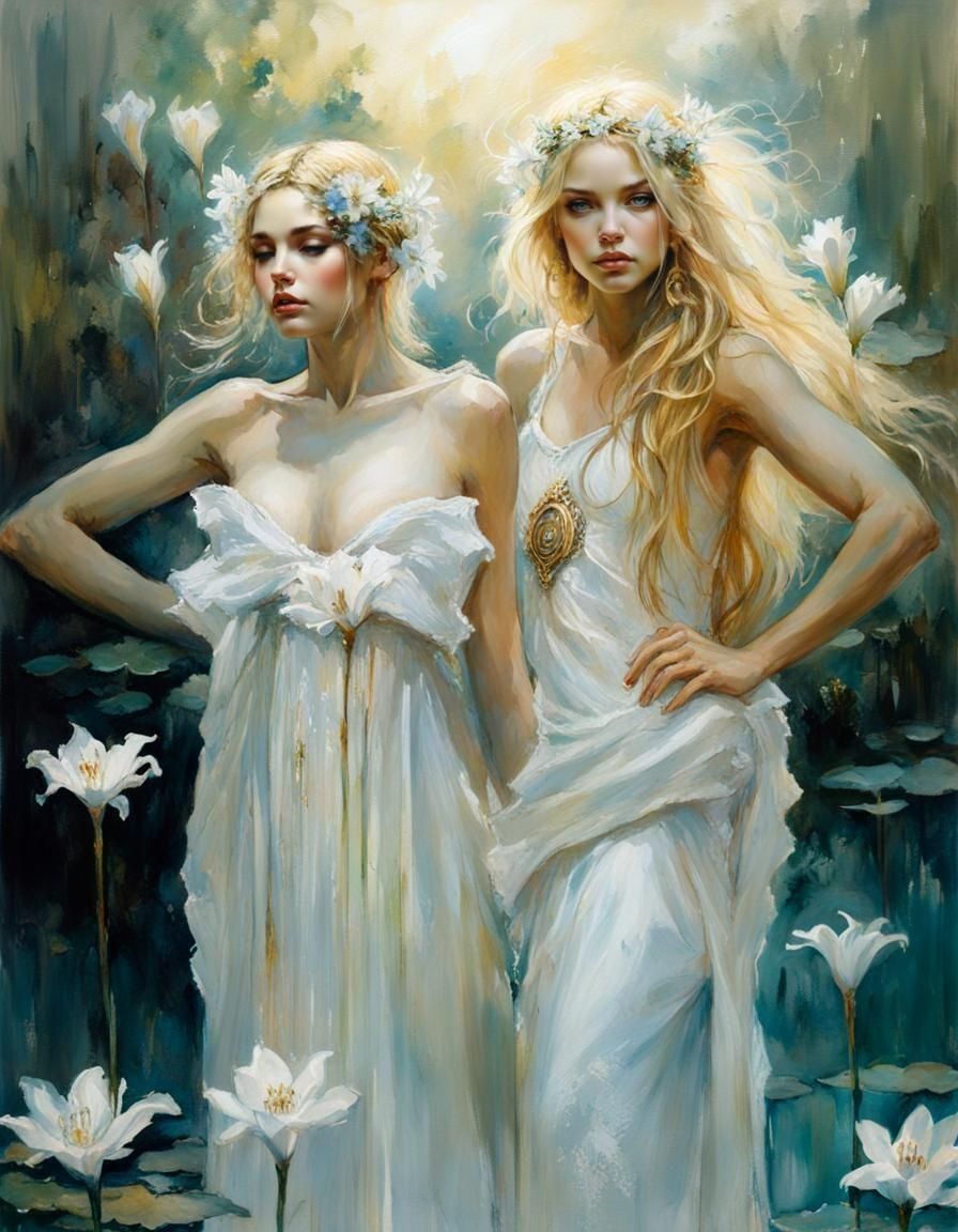 Ornate Greek Priestess Summons the Dead in Hyperrealistic Pa...