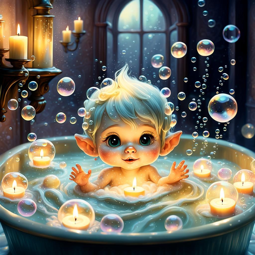 Baby Duende's Candlelit Bubble Bath