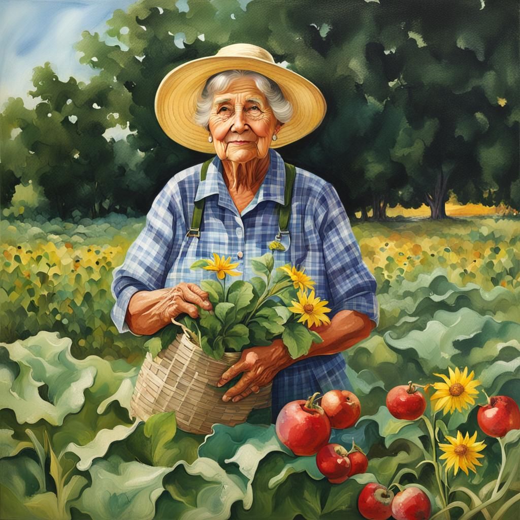 Illinois Farmer Grandmother in Summer
