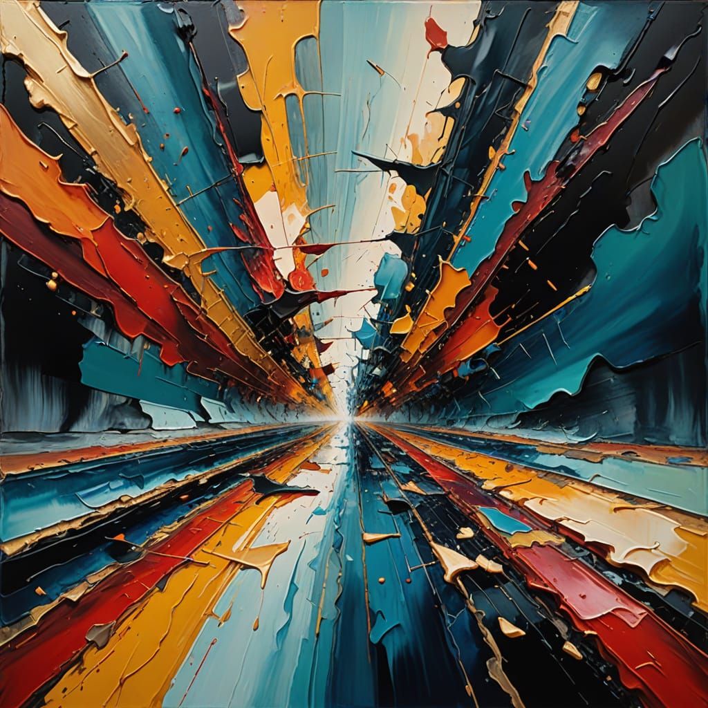 Surreal Oil Painting of a Vast Plane with Rift