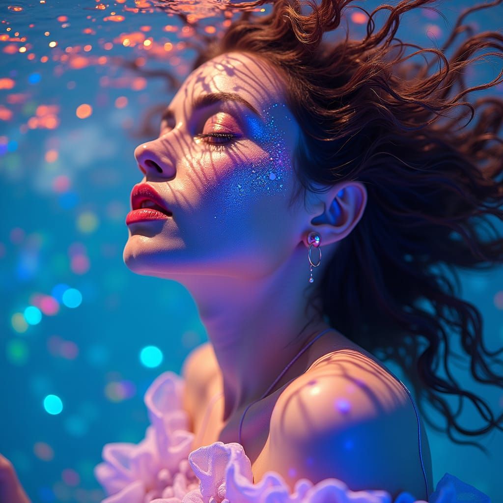 Psychedelic Goddess in Dreamscape: Visionary Art Portrait