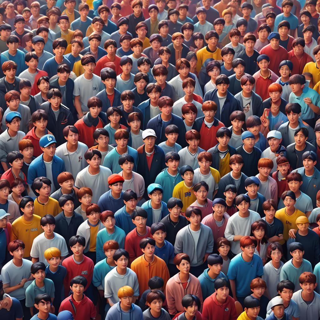 BTS K-Pop Group: Pixar-Style 3D Digital Art