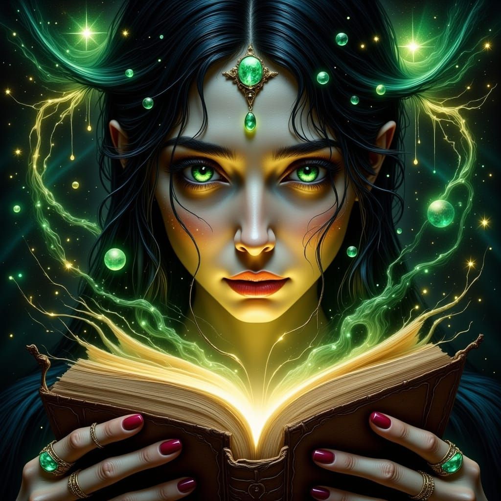 Enchanted Sorceress Reveals Ancient Secrets in Hyperrealisti...