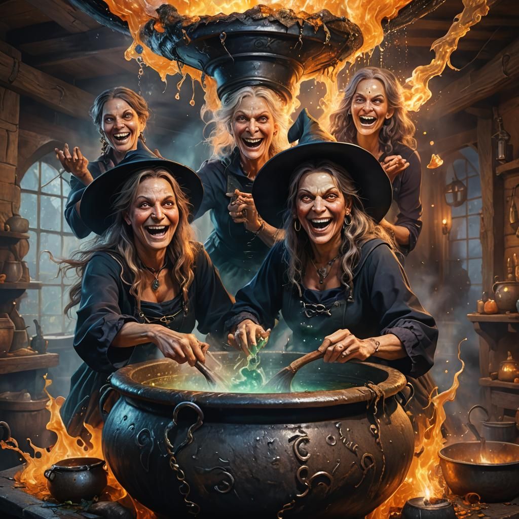 Hyperrealistic Witches Brew a Potion
