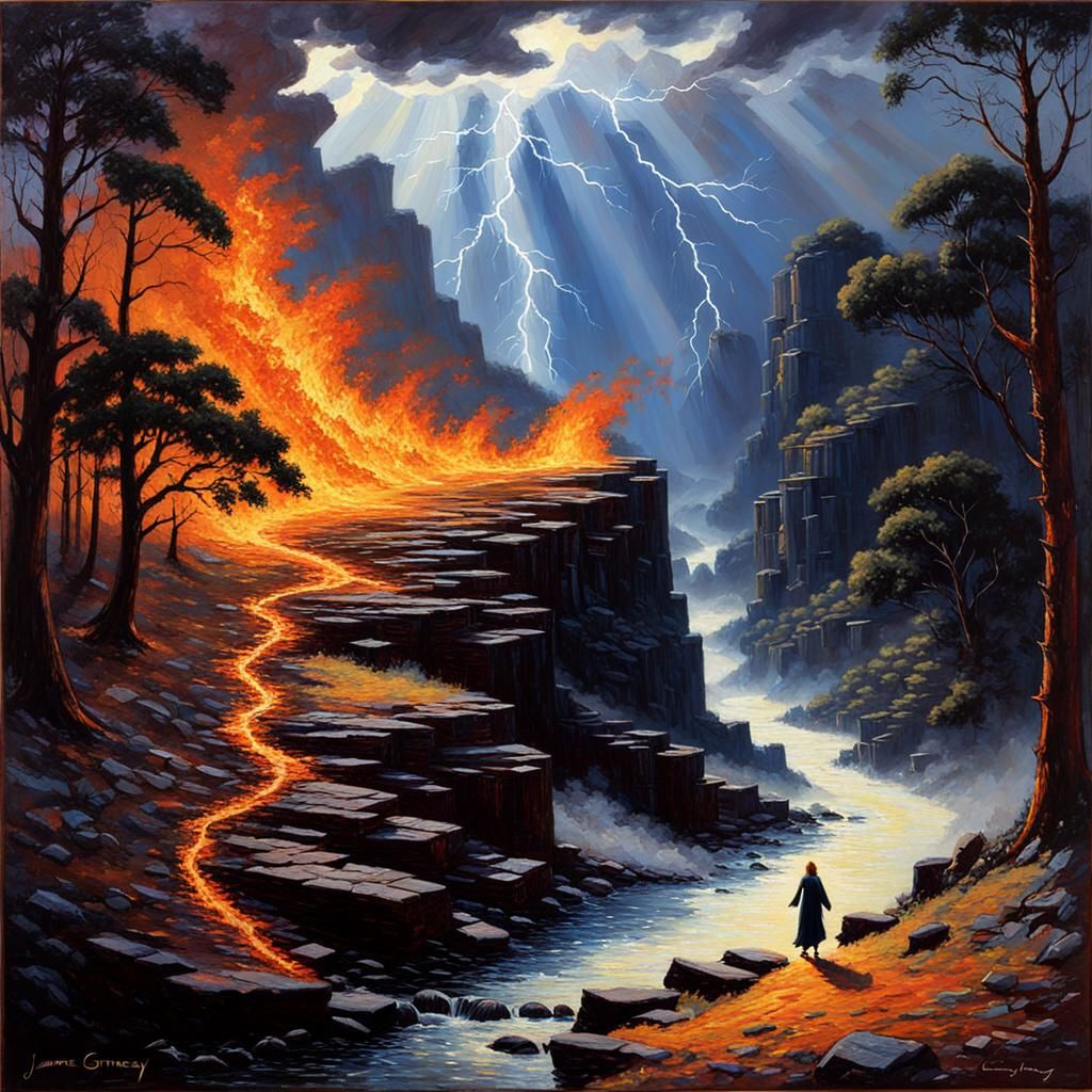 Ethereal Light and Shadow Oil Painting