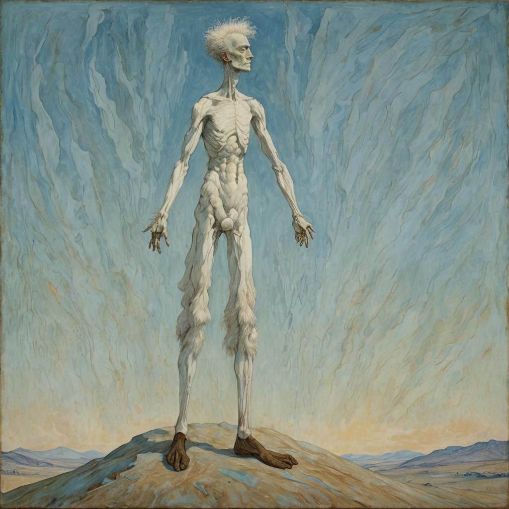 Surreal Portrait: The Man with Elongated Neck