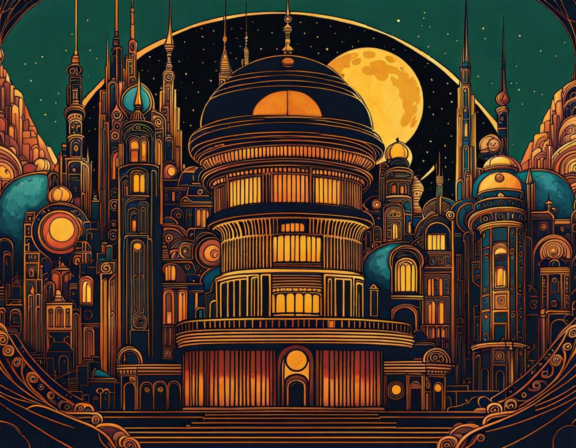 Moon City: Art Deco Aetherpunk Concept Art