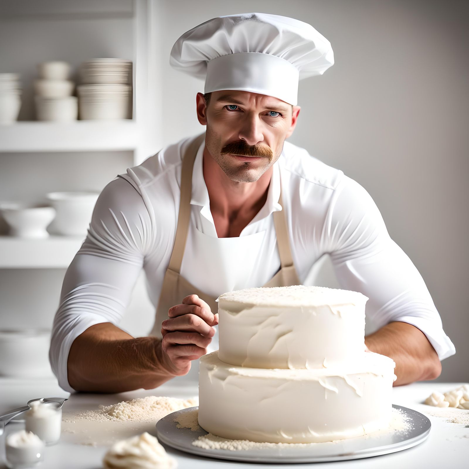 Bodybuilder Chef Decorates Wedding Cake