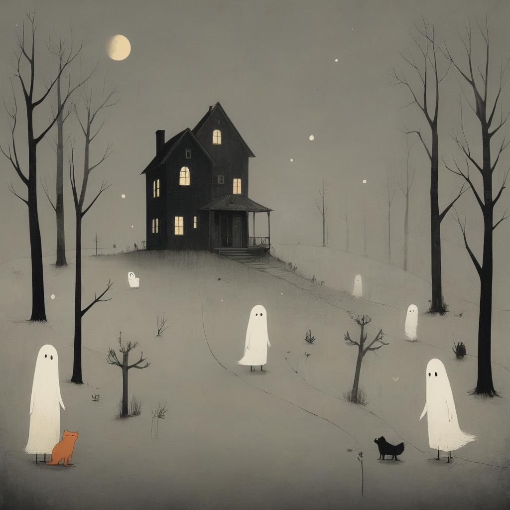 Whimsical Ghost Story Illustration
