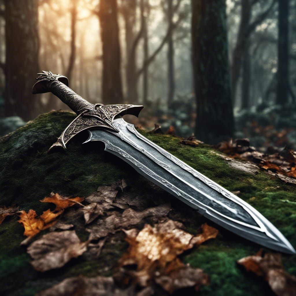 Elf Knight with Great Sword in Woods