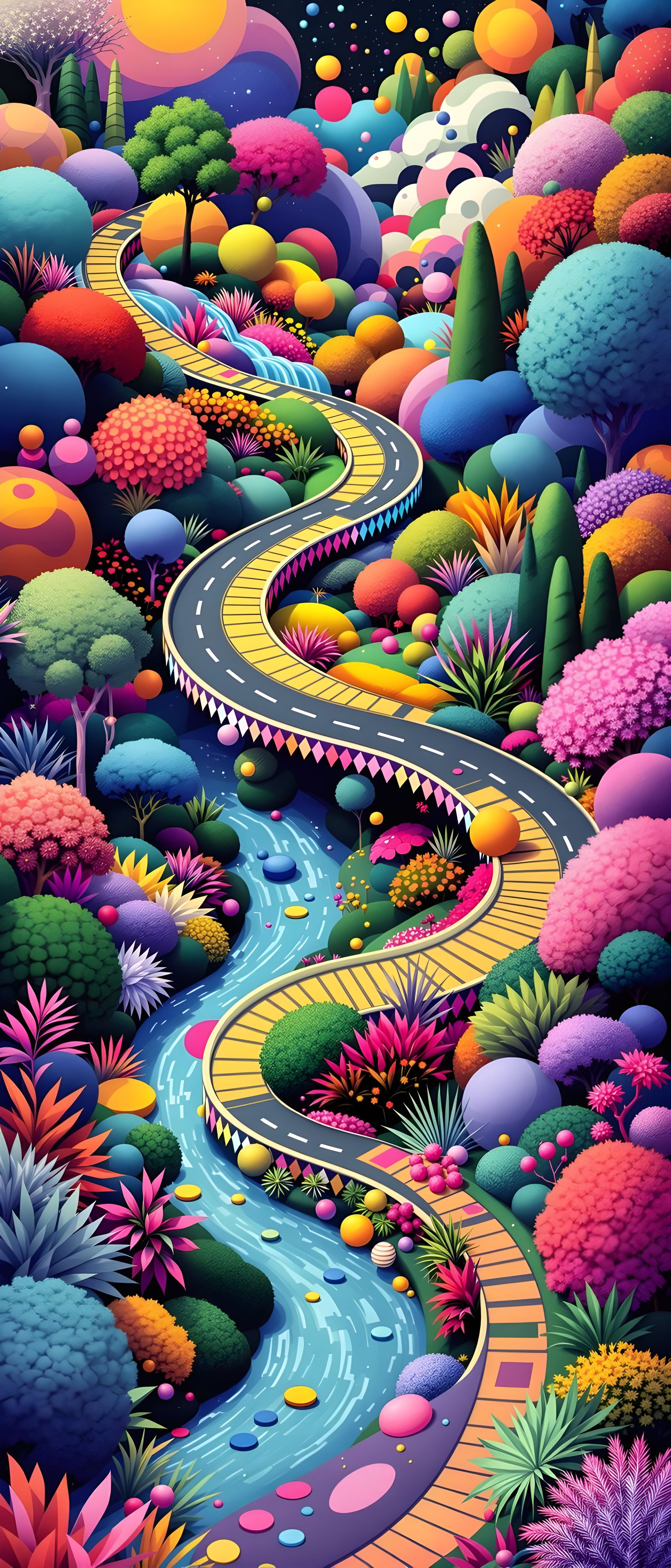 Kaleidoscopic Garden Road Inspired by Graphic Scores