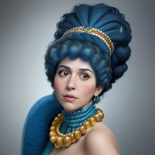 Hyperrealistic Marge Simpson Portrait, Professional Photogra...