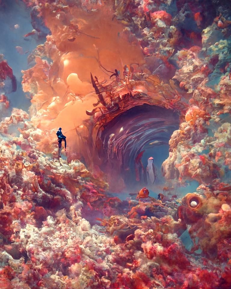 Abyssal Descent: A Hyperrealistic Underwater Fantasy