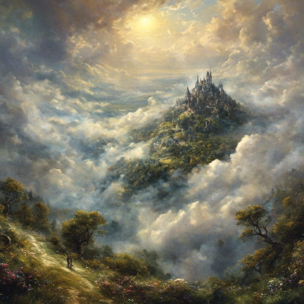 Fantasy Landscape Above the Clouds: Ethereal View