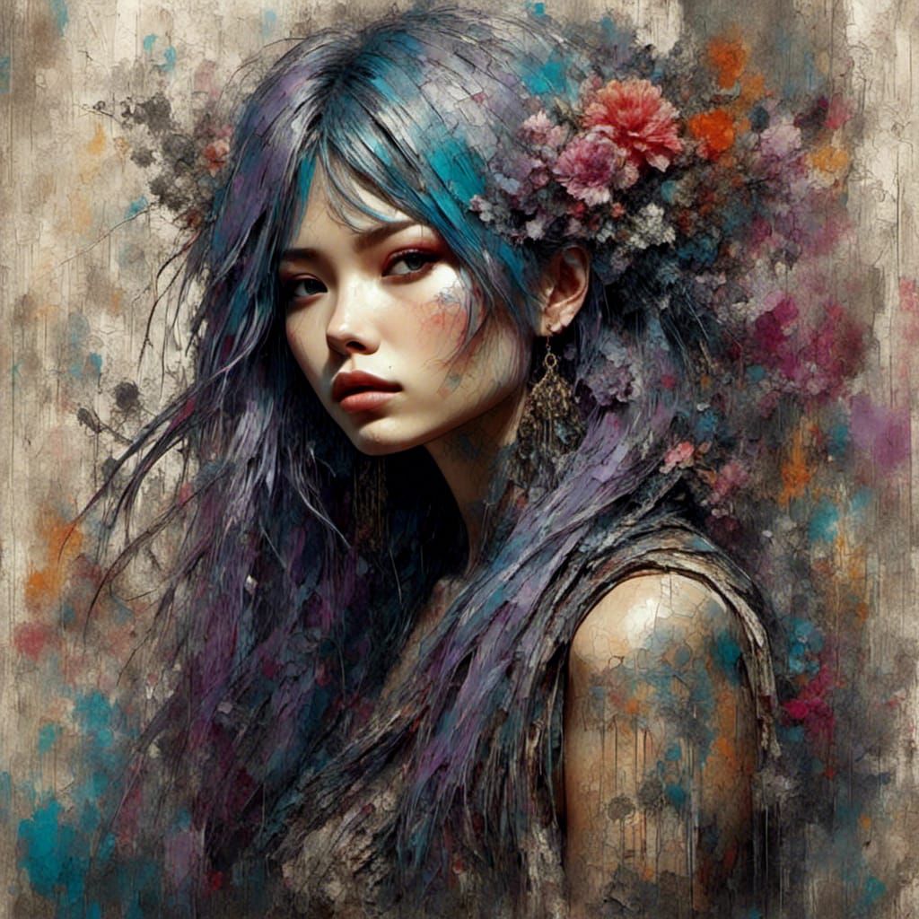 Ukrainian-Chinese Woman: Digital Painting in Vibrant Style