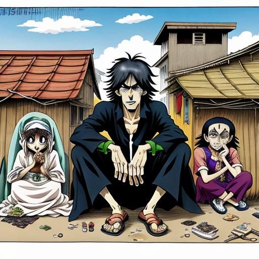 Poverty cartoon manga anime frenchedelic