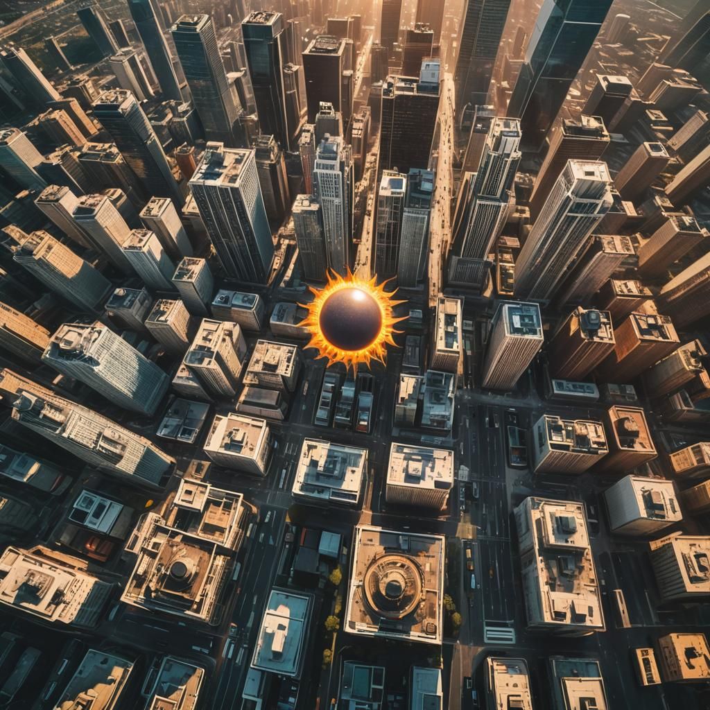 Inhabited City on the Sun: Cinematic Film Still