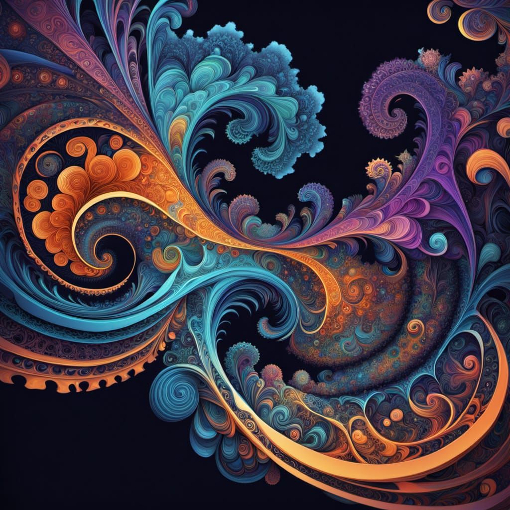 Psychedelic Fractal Mindscape in Snow Globe