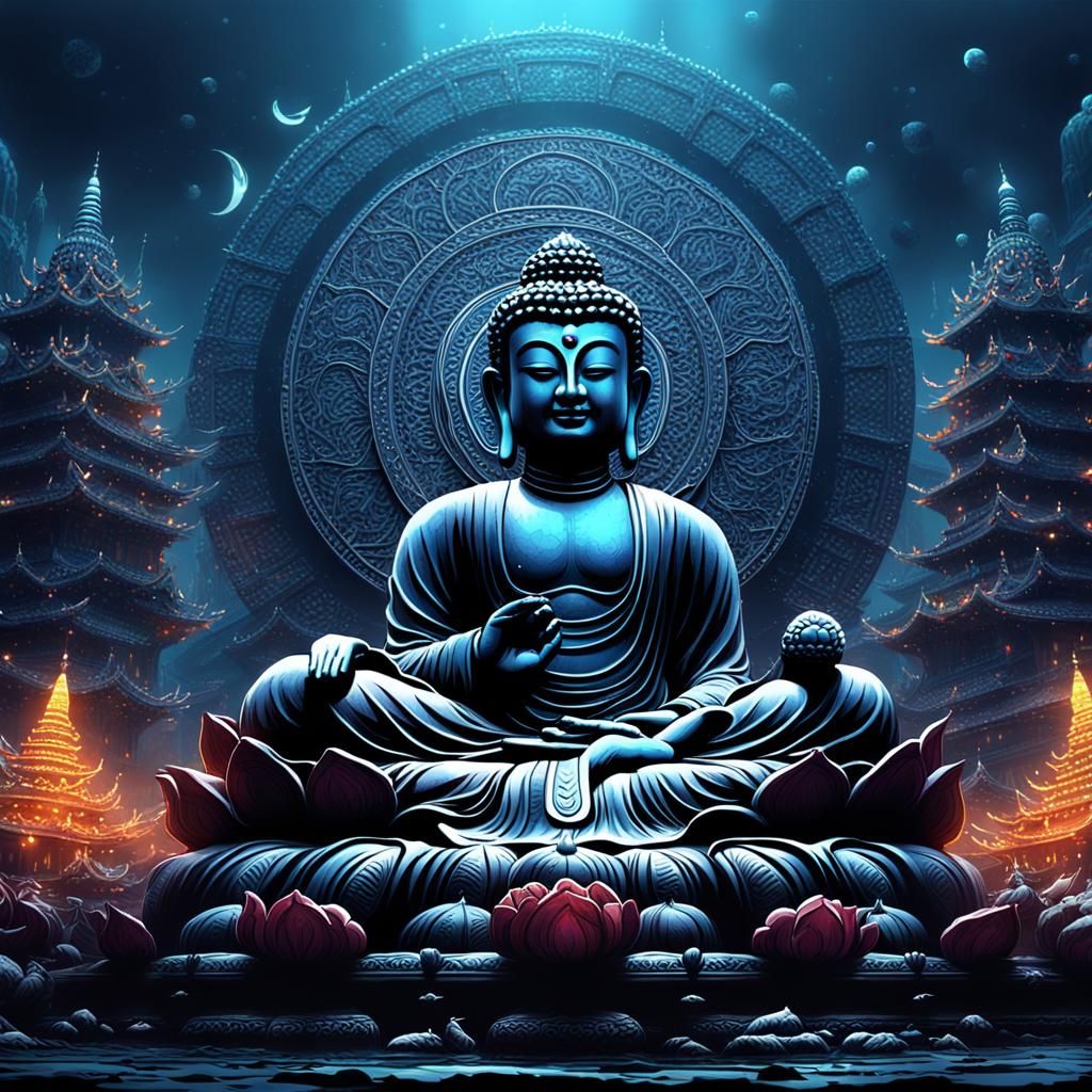 Buddha Purnima Celebration: Dark Fantasy Concept Art
