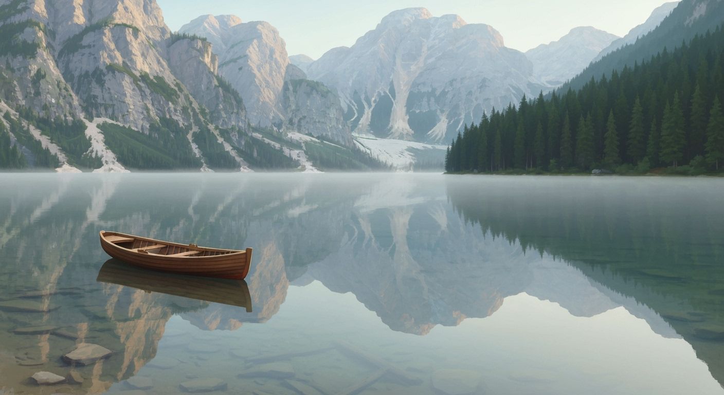 Serene Alpine Lake Reflection with Mountain Peaks