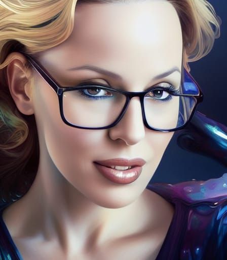 Kylie Minogue Portrait in Art Nouveau Style