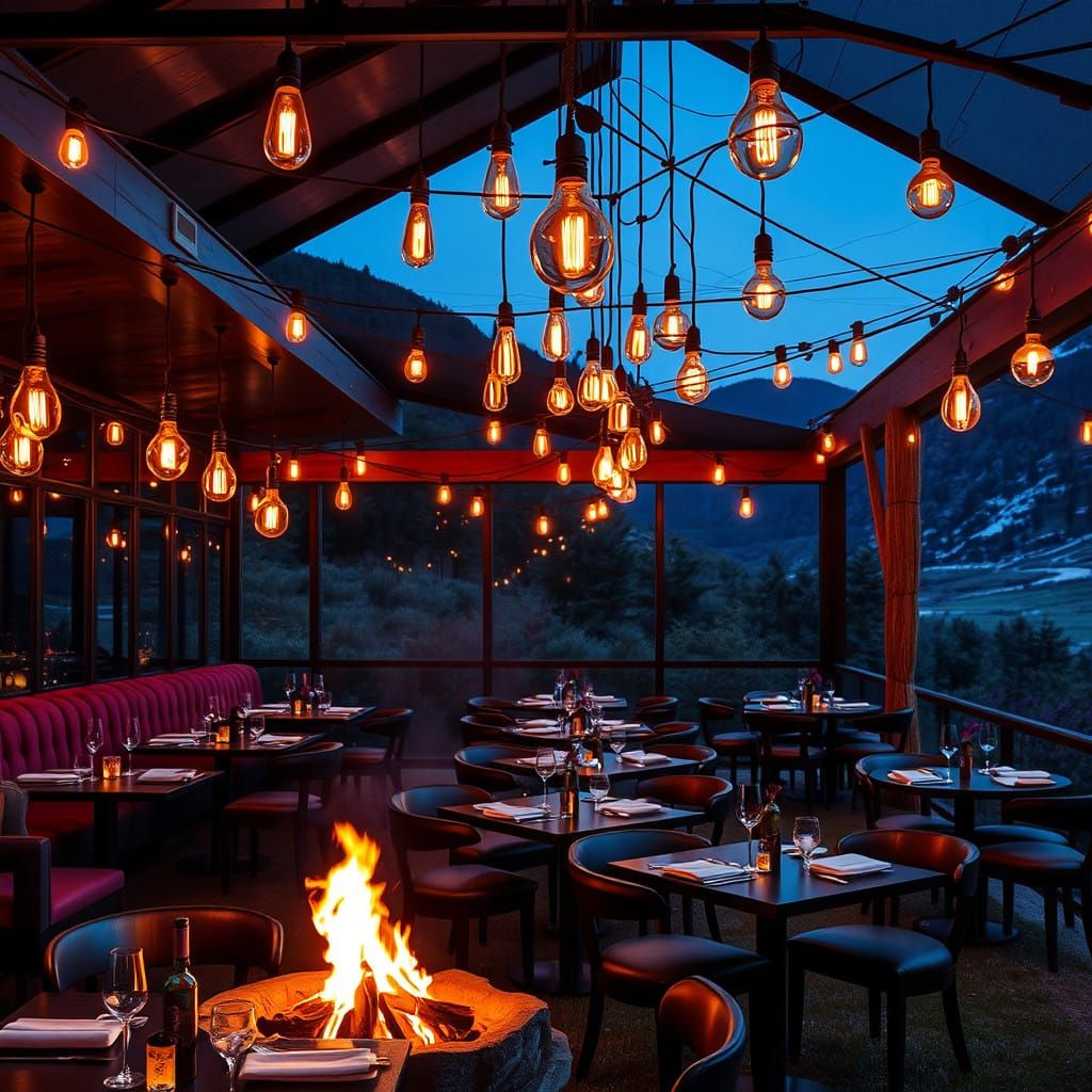 Vibrant Mountain Restaurant Interiors in Jewel Tones