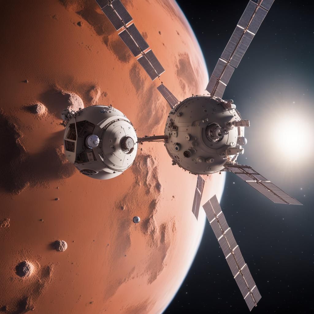 Space Colony Orbiting Mars: A Vision of Future