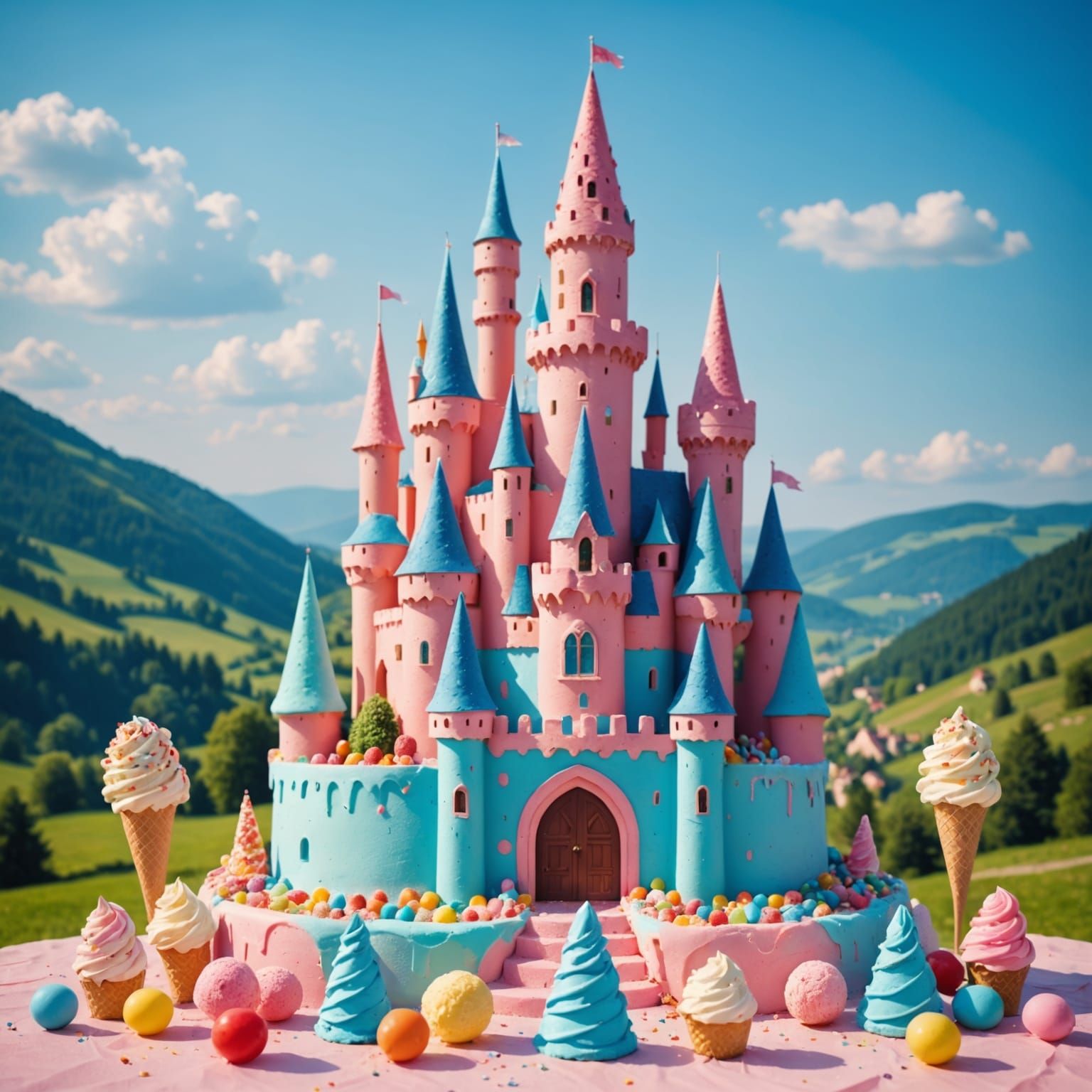 Candy Castle on a Hillside