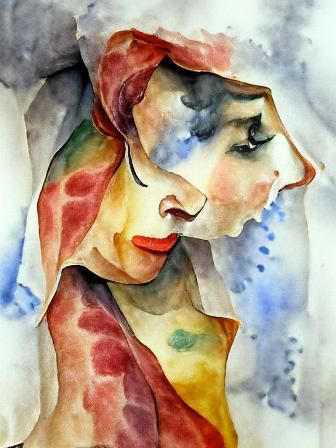 Watercolor Portrait of a Woman