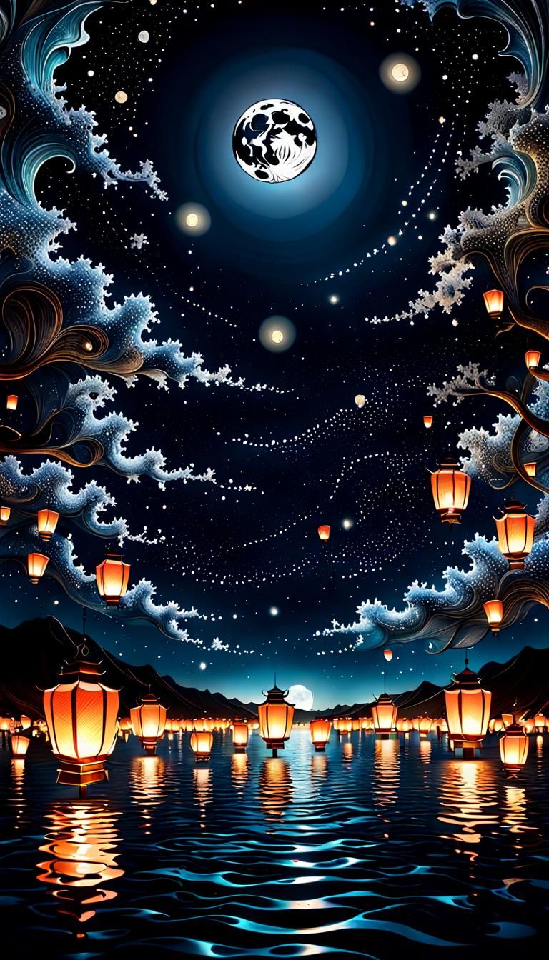 Lanterns in the night