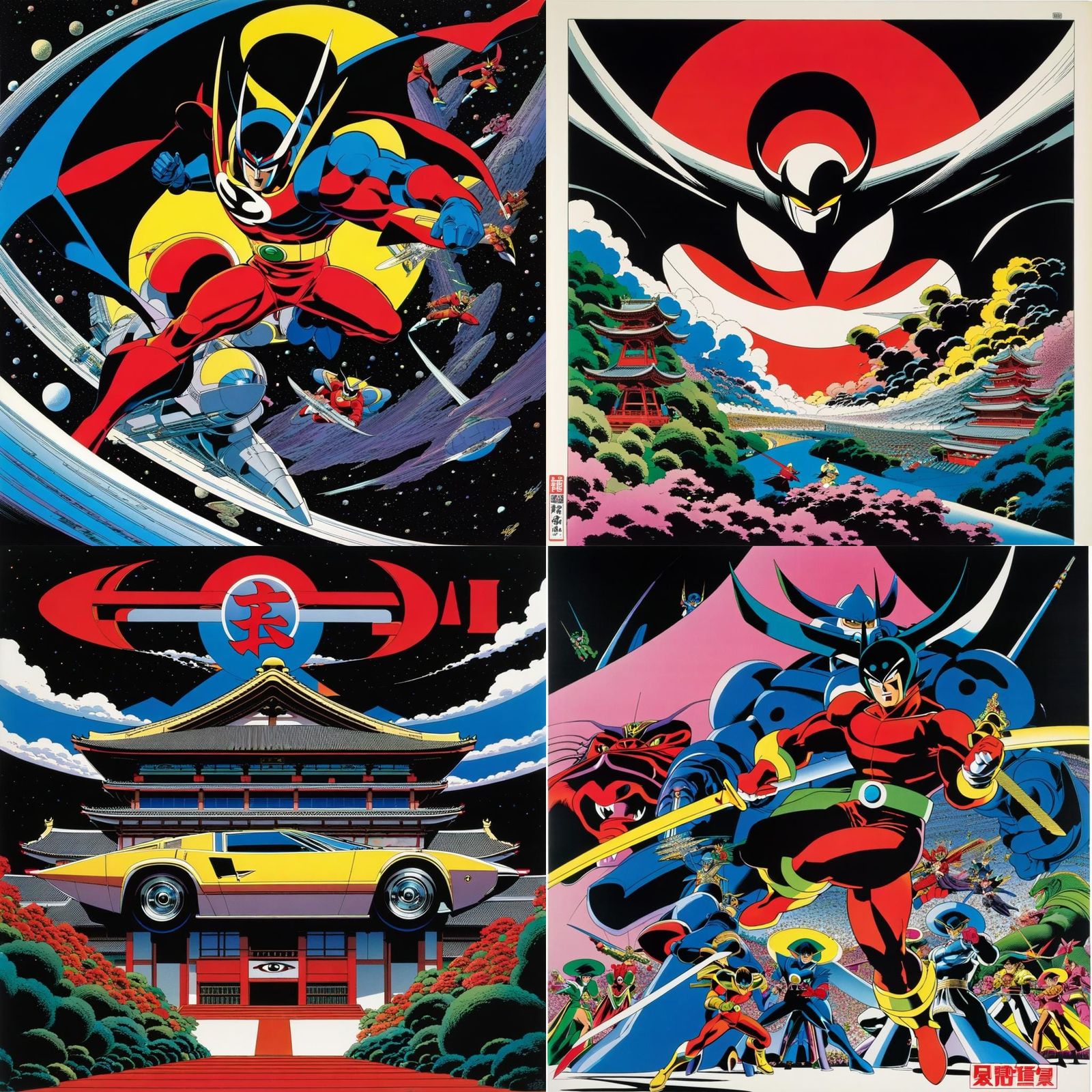 Dynamic Manga Character in Go Nagai Style