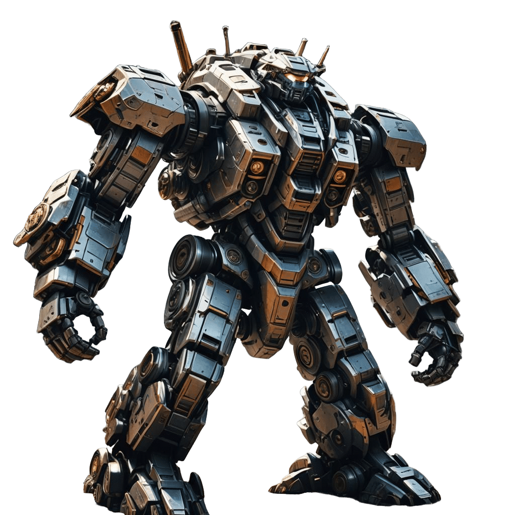 Futuristic Giant Mech Ground-Level 8K Render