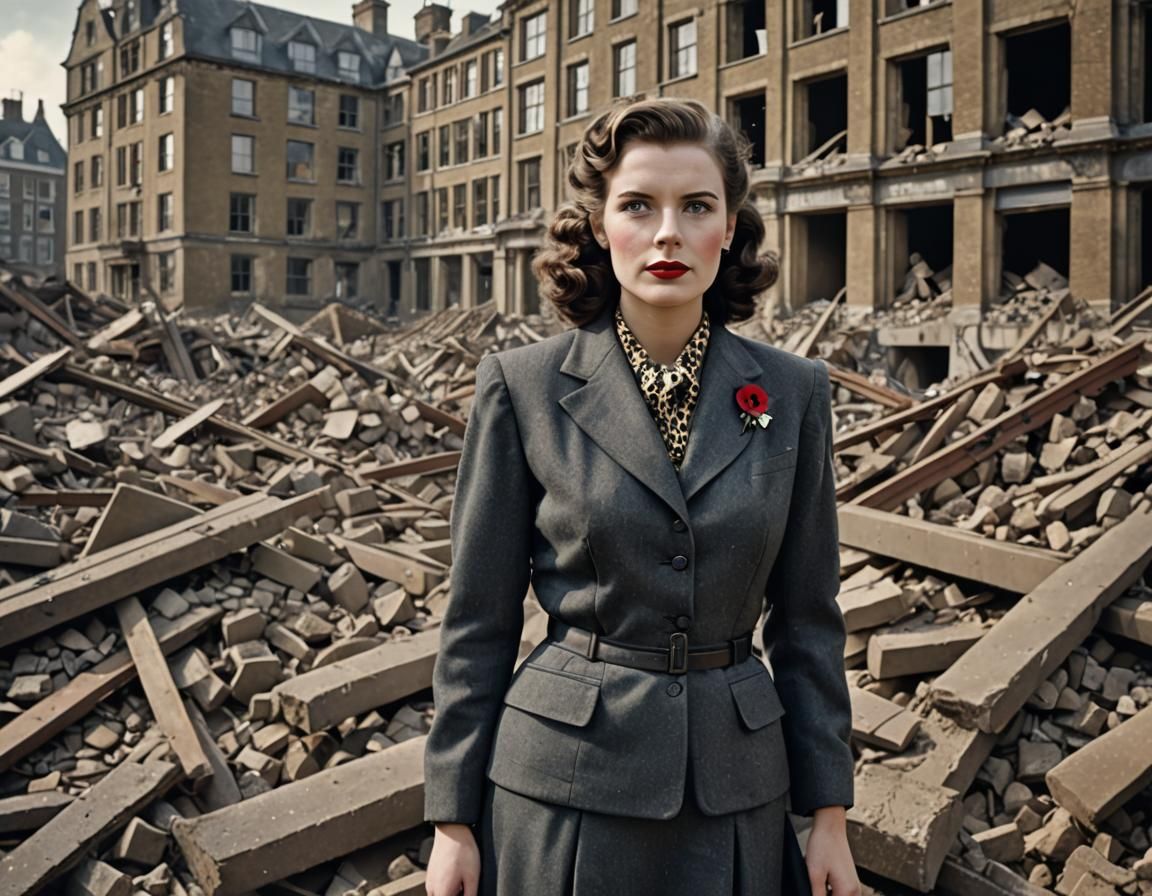 1940s Woman in London Blitz Portrait