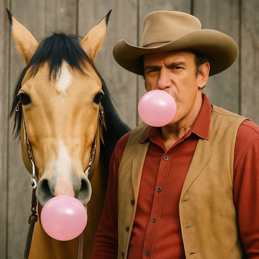 Cowboy Matt Dillon Blows Bubblegum