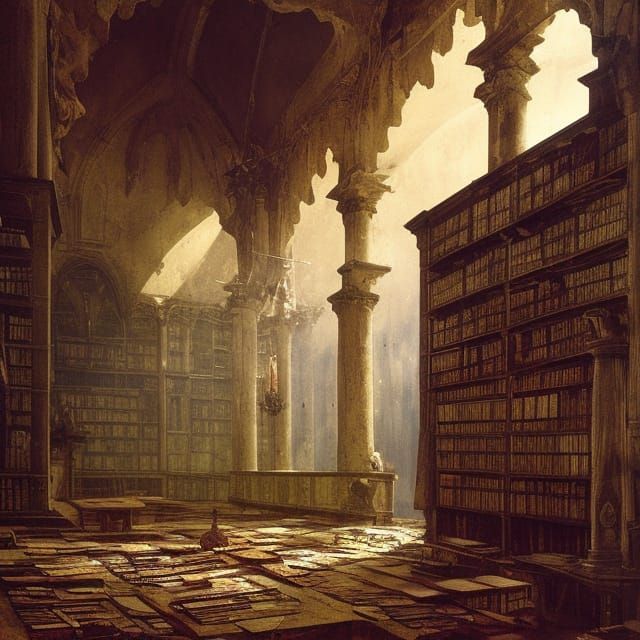 Library; ruins