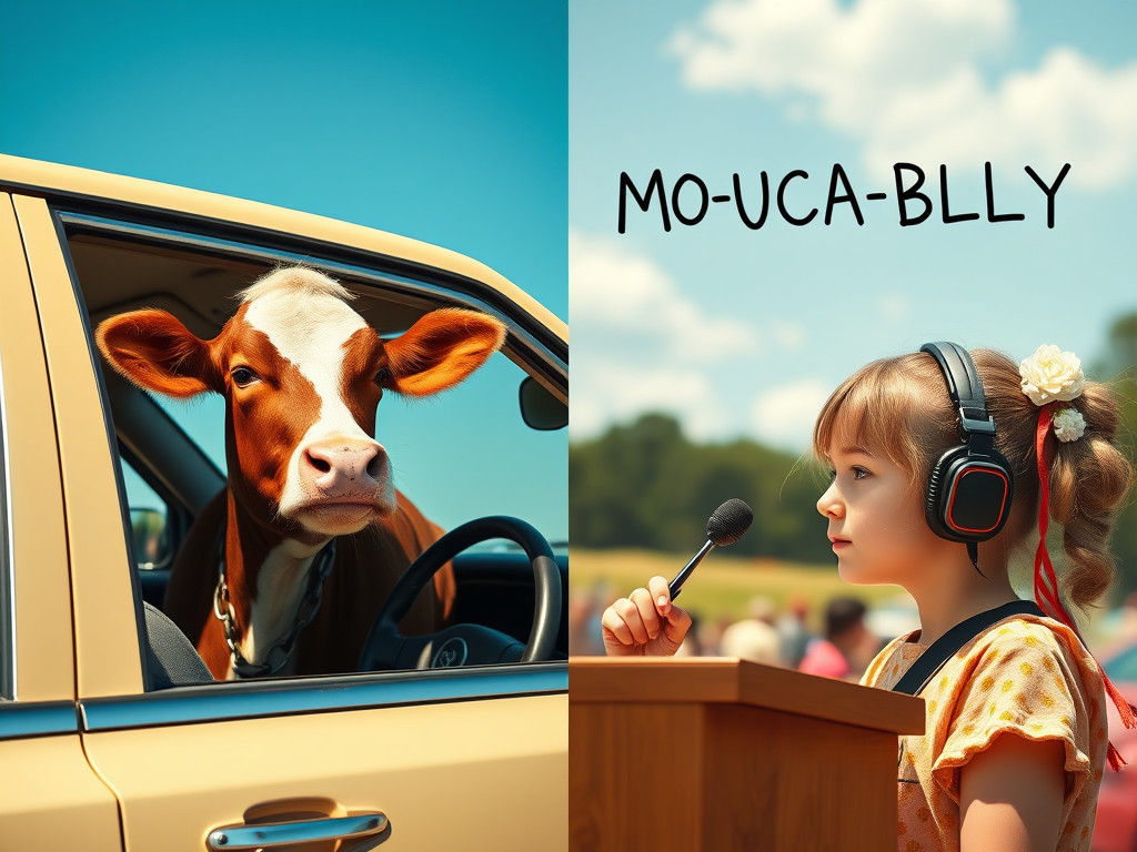 Cow in Cab Spelling Bee Contest