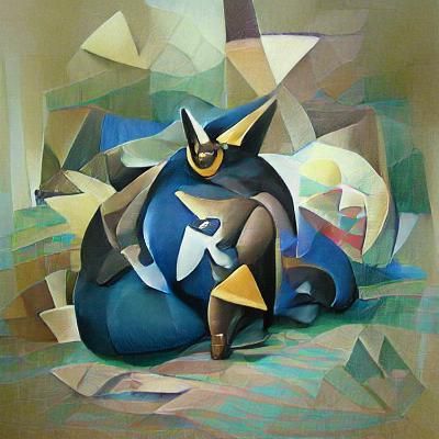 Abstract Cubist Fusion: Empoleon and Snorlax