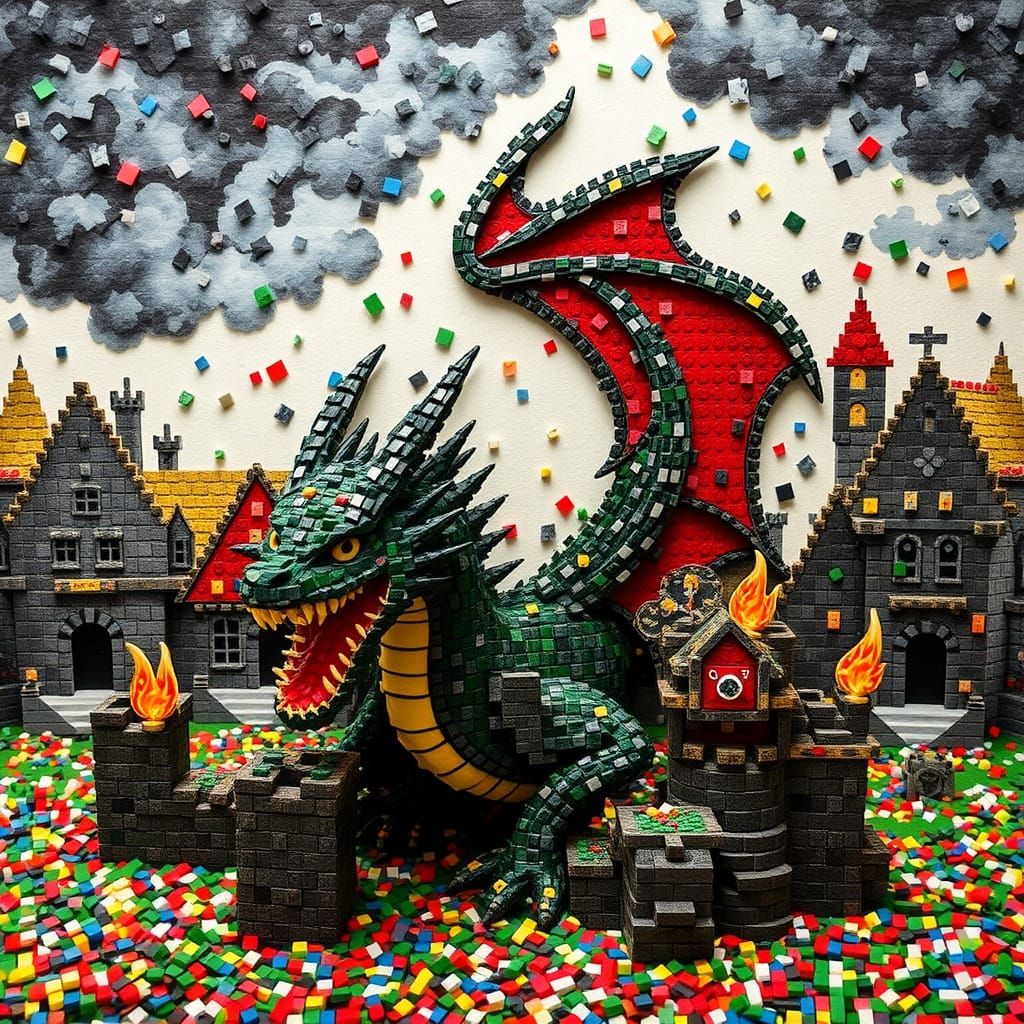 Epic Dragon Confronts Medieval Chaos