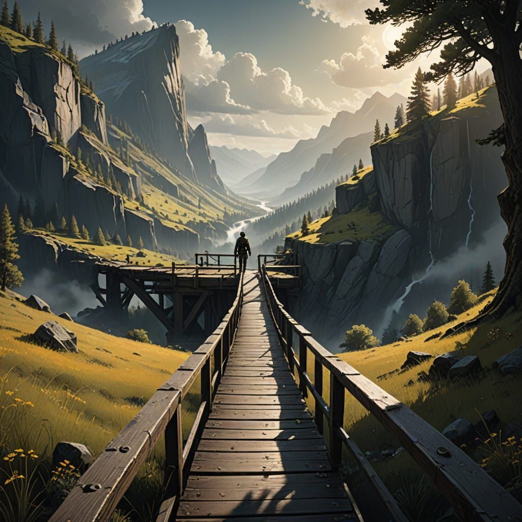 Fantasy Realism: Traveler Between Golden and Monochrome Real...