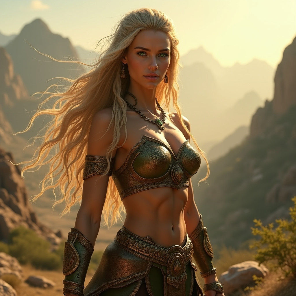 Amazonian Warrior in Bronze Age Attire