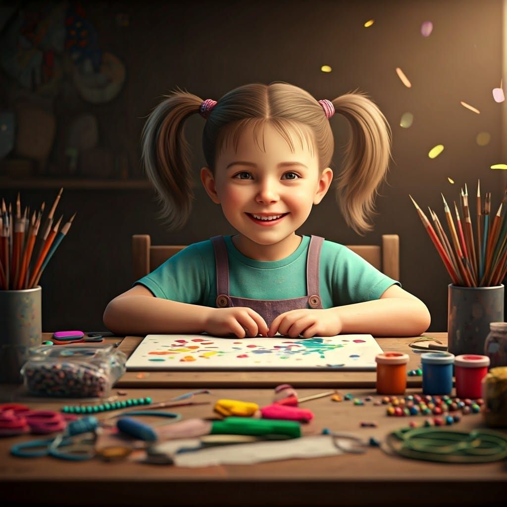 Child's Creative Chaos: 3D Rendering in Unreal Engine