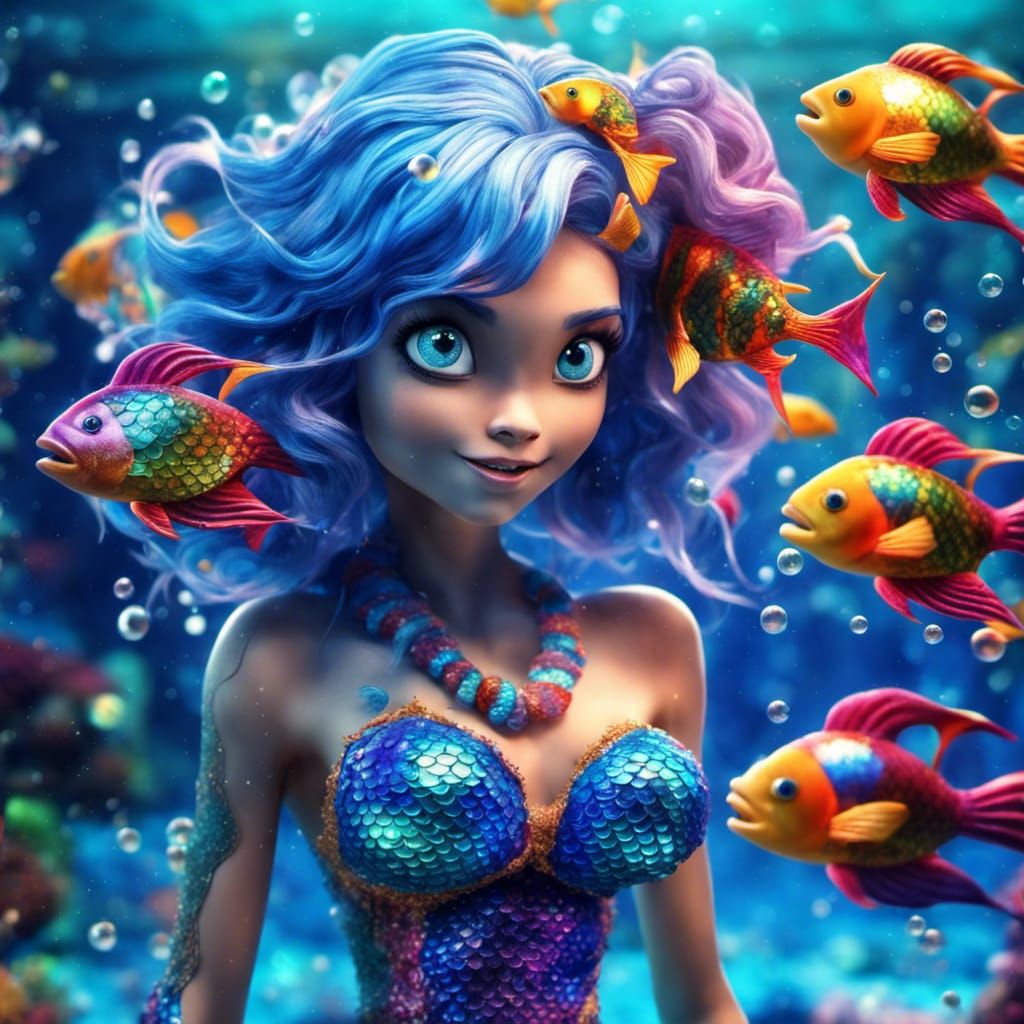 Bright world of a little mermaid