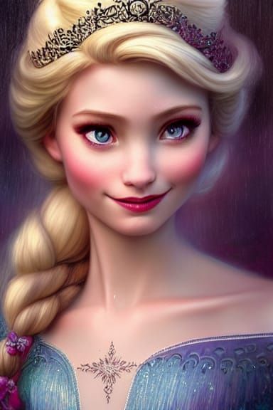 Hyper-Realistic Disney Princess Elsa as Fantasy Art