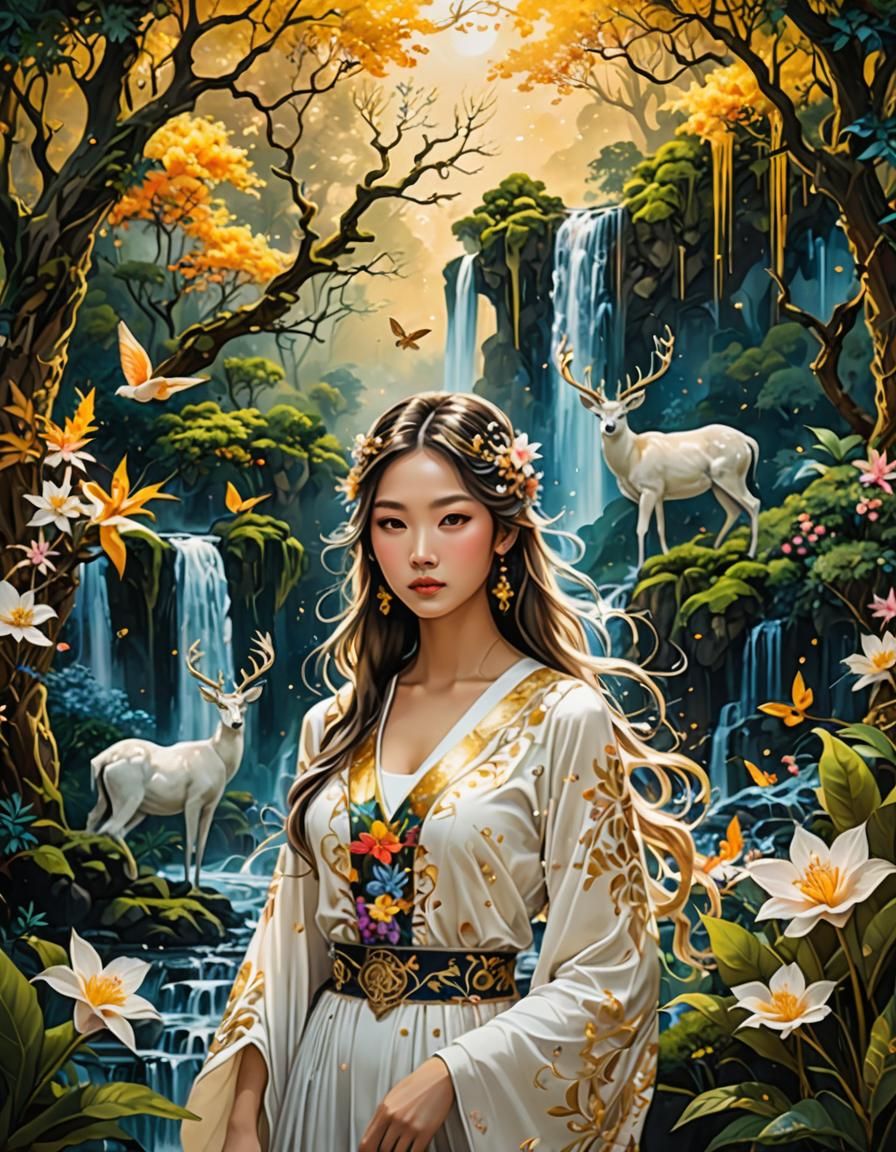 white deers in paradise