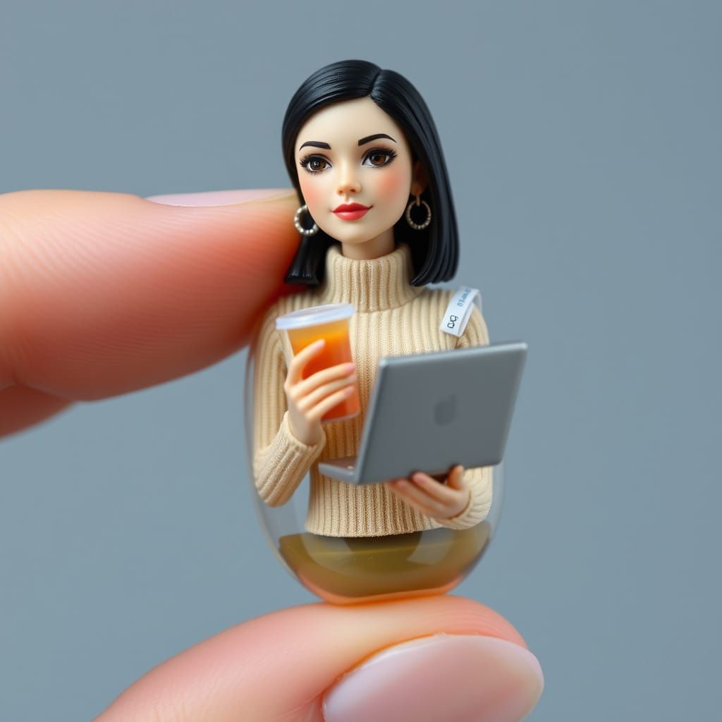 Detailed Gashapon Capsule Portrait with Miniature Digitally ...