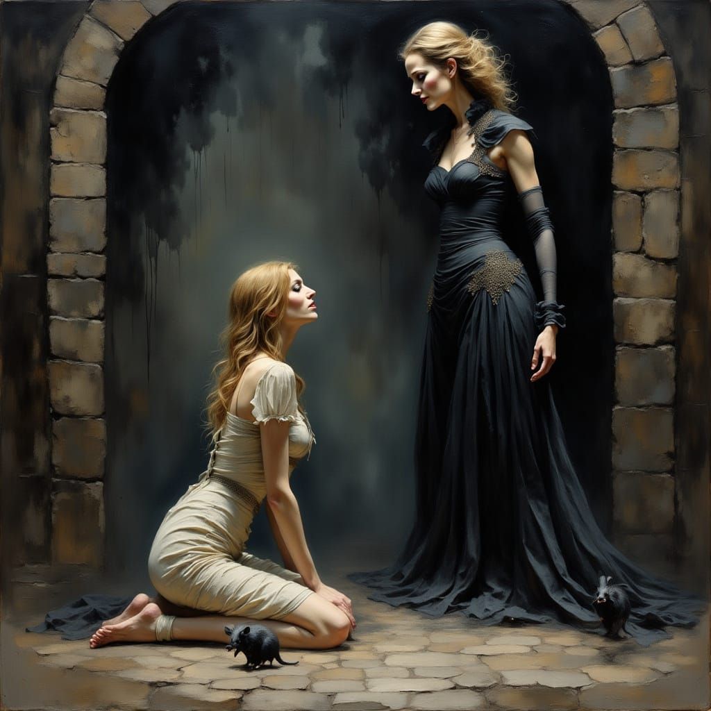 A Dark Horror Impression of a Beautiful Woman