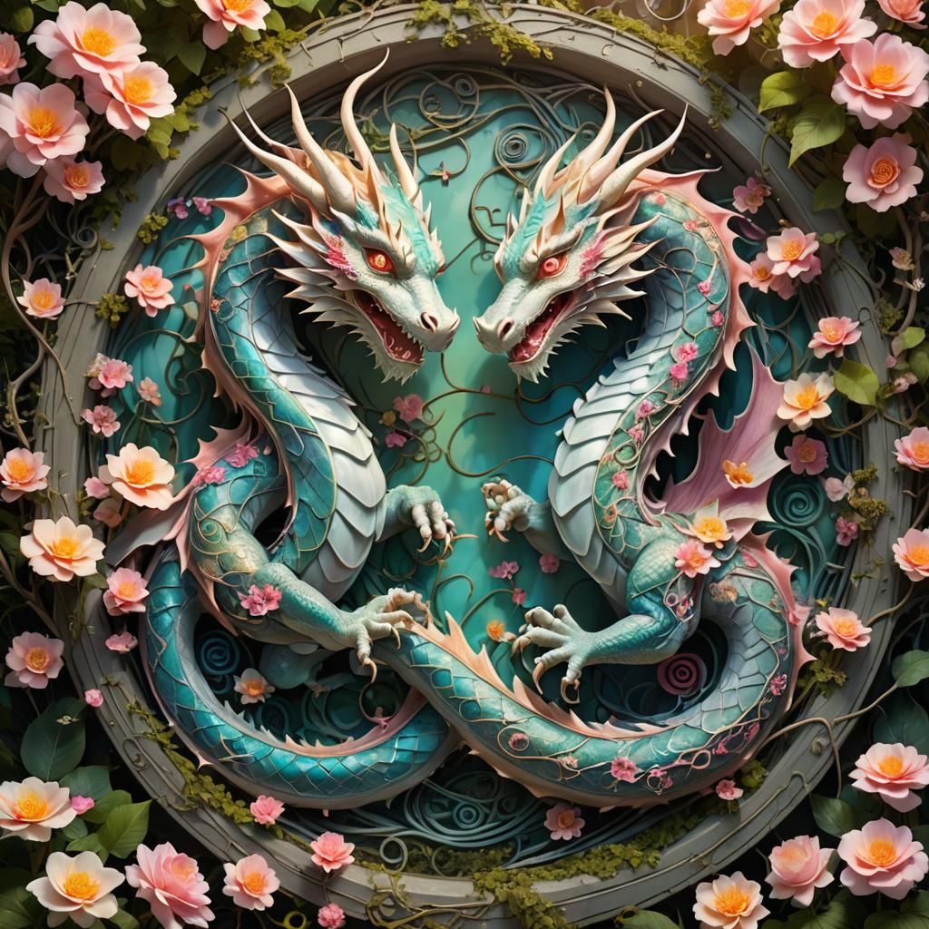 Entangled Dragons in Surreal Quantum Labyrinth