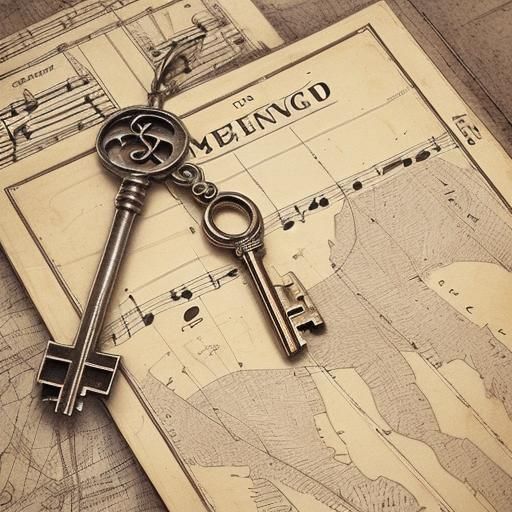 Surreal Collage of Keys and Symbols