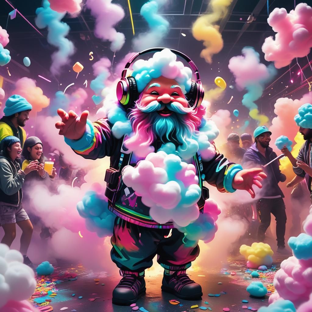 Kawaii Cotton Candy Dwarf at Neon Rave
