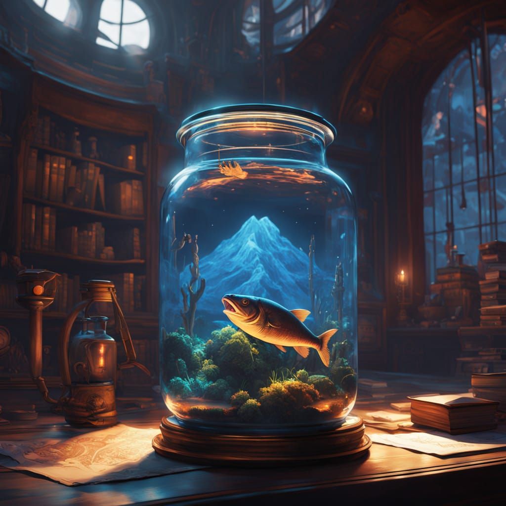 Mystical Apothecary Jar of Pickled Piranhas